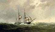 A Three-masted Barque Reefed-down in Heavy Weather